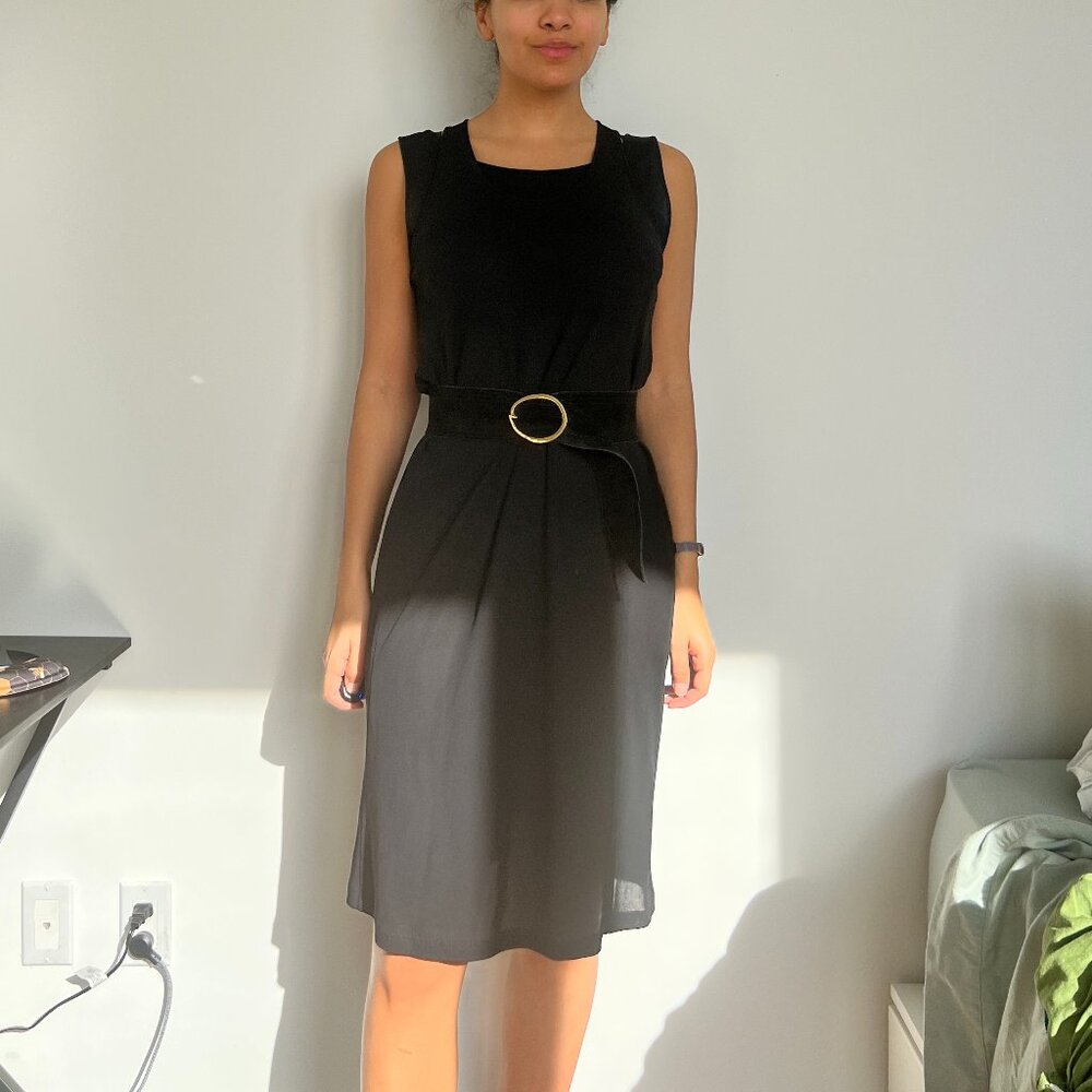 Jil Sander Black Sleeveless Midi Dress ( no belt)
